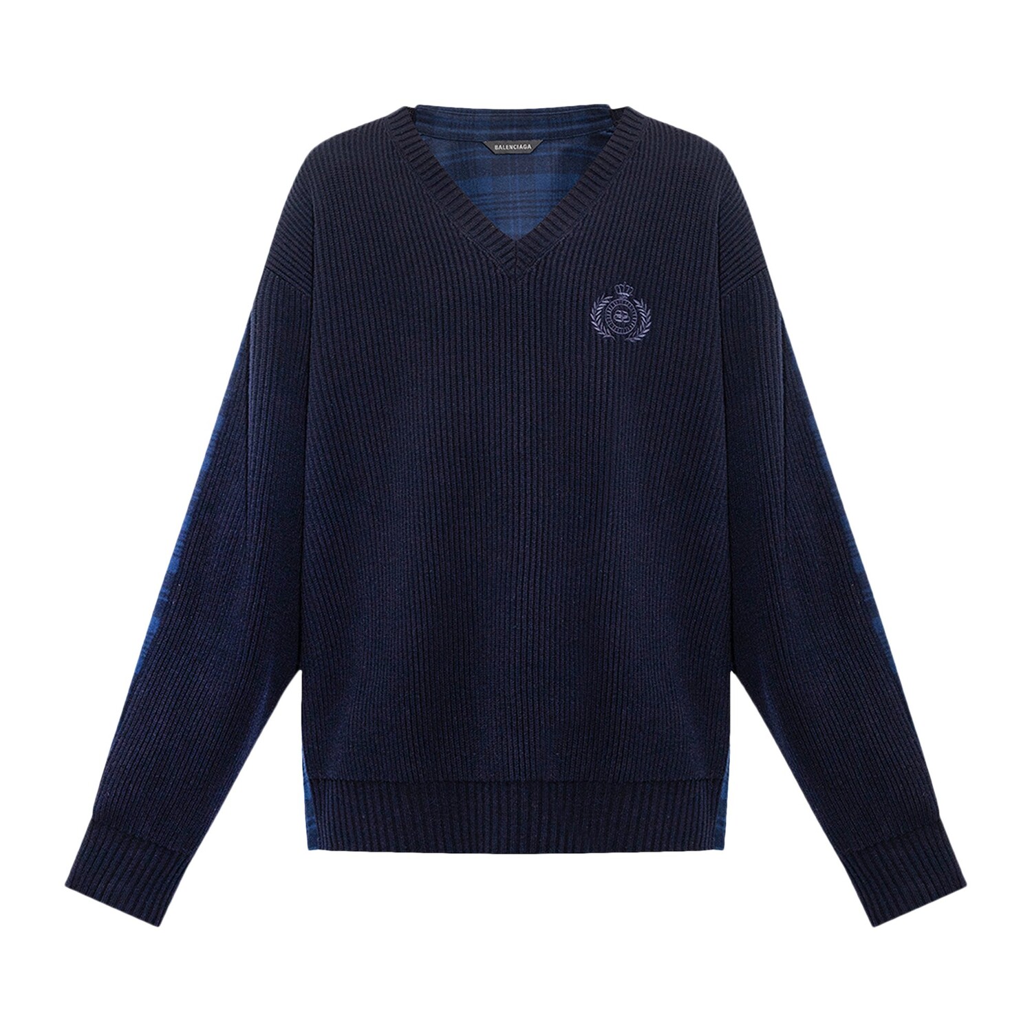 Рубашка Balenciaga Hybrid с V-образным вырезом, темно-синий/синий
Рубашка Balenciaga Hybrid с V-образным вырезом, темно-синий/синий