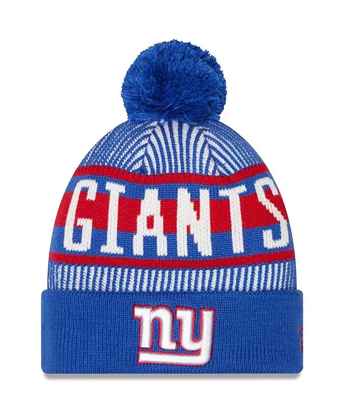 Мужская полосатая вязаная шапка Royal New York Giants с манжетами и помпоном New Era
Мужская полосатая вязаная шапка Royal New York Giants с манжетами и помпоном New Era