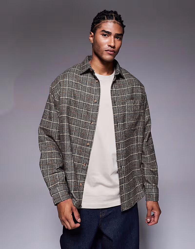 Рубашка из фланели в обычную клетку коричневого цвета Asos Design
Рубашка из фланели в обычную клетку коричневого цвета Asos Design