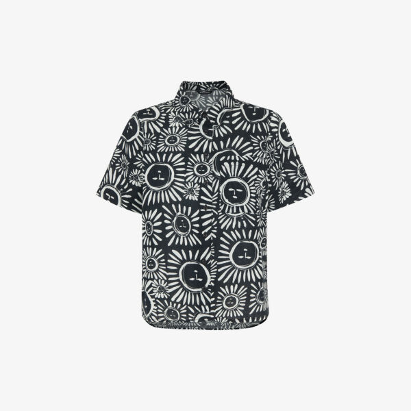 Рубашка Sunman с графическим принтом и короткими рукавами из смеси льна и хлопка Whistles, черный
Рубашка Sunman с графическим принтом и короткими рукавами из смеси льна и хлопка Whistles, черный