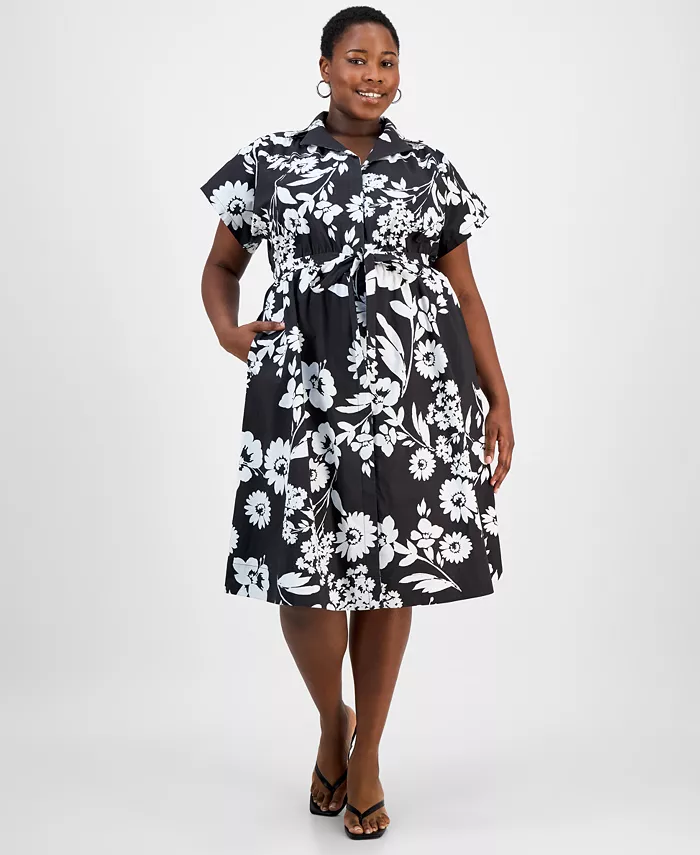 Платье-рубашка больших размеров с принтом и короткими рукавами Sandra Darren, черный
Платье-рубашка больших размеров с принтом и короткими рукавами Sandra Darren, черный