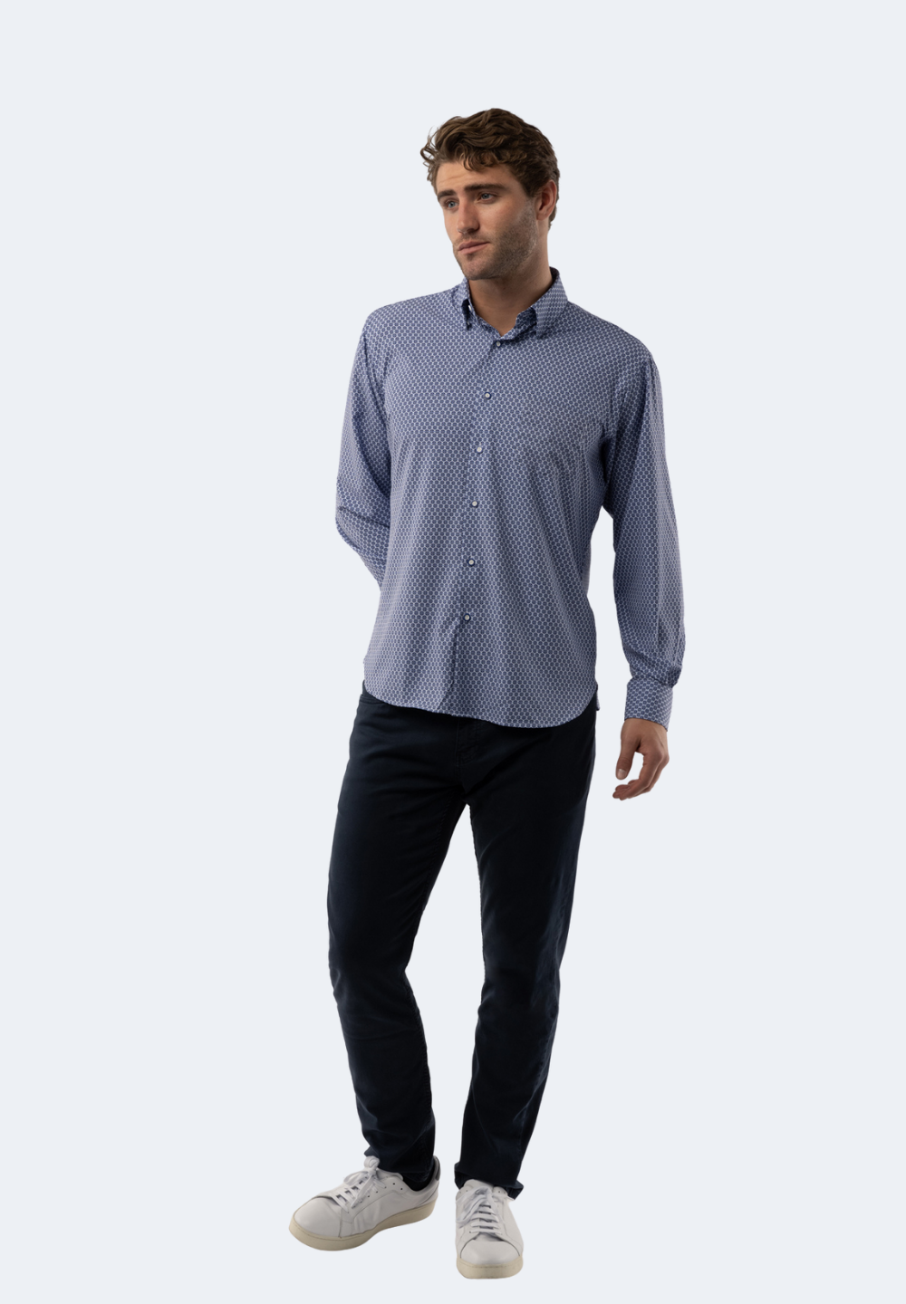 Бело-синяя круглая рубашка American Heritage 
Бело-синяя круглая рубашка American Heritage