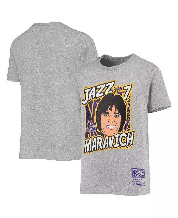 Серая футболка Big Boys Pete Maravich Heathered New Orleans Jazz Hardwood Classics King of the Court Player Mitchell & Ness
Серая футболка Big Boys Pete Maravich Heathered New Orleans Jazz Hardwood Classics King of the Court Player Mitchell & Ness