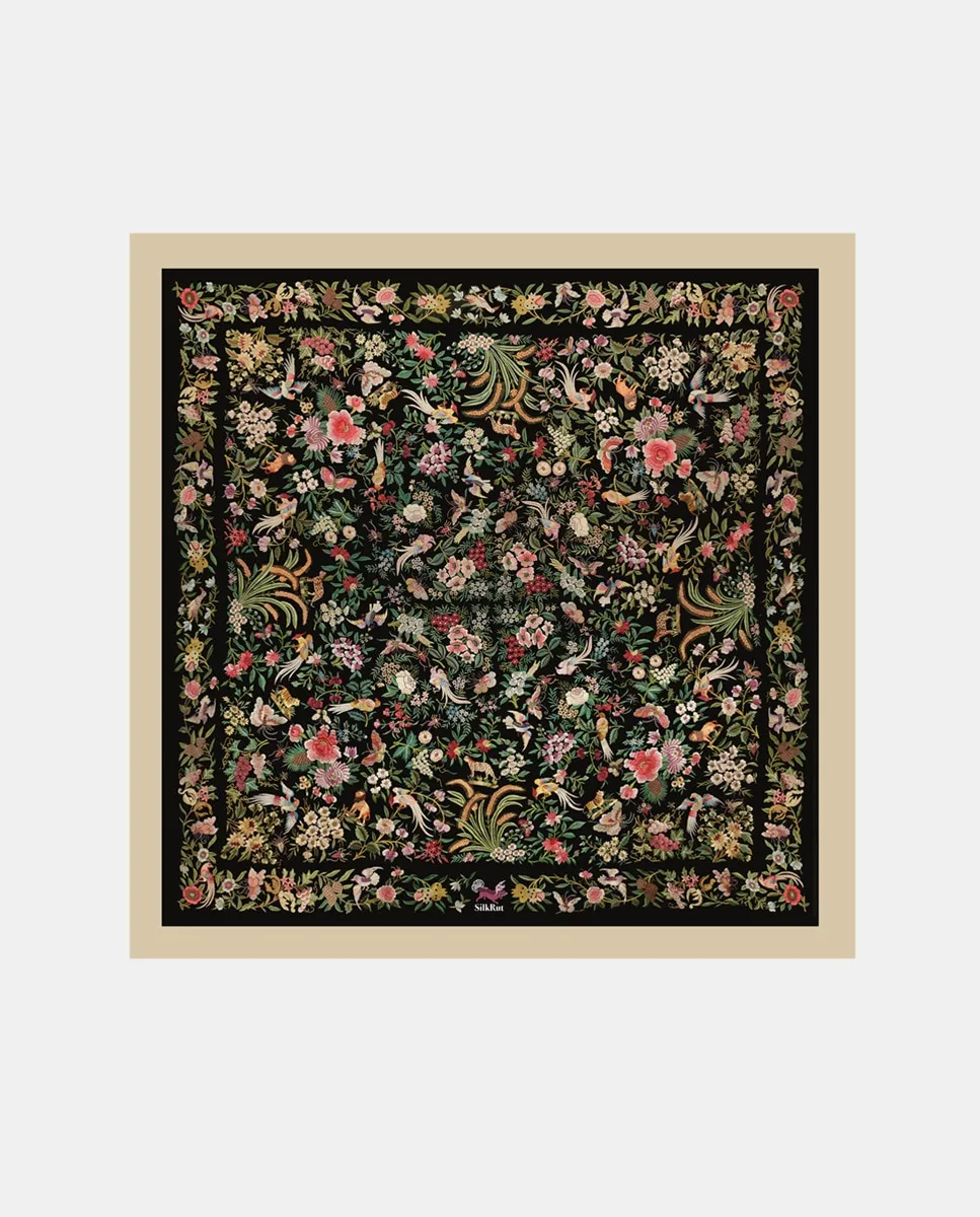 Шелковый шарф с принтом SilkRut, черный
Шелковый шарф с принтом SilkRut, черный