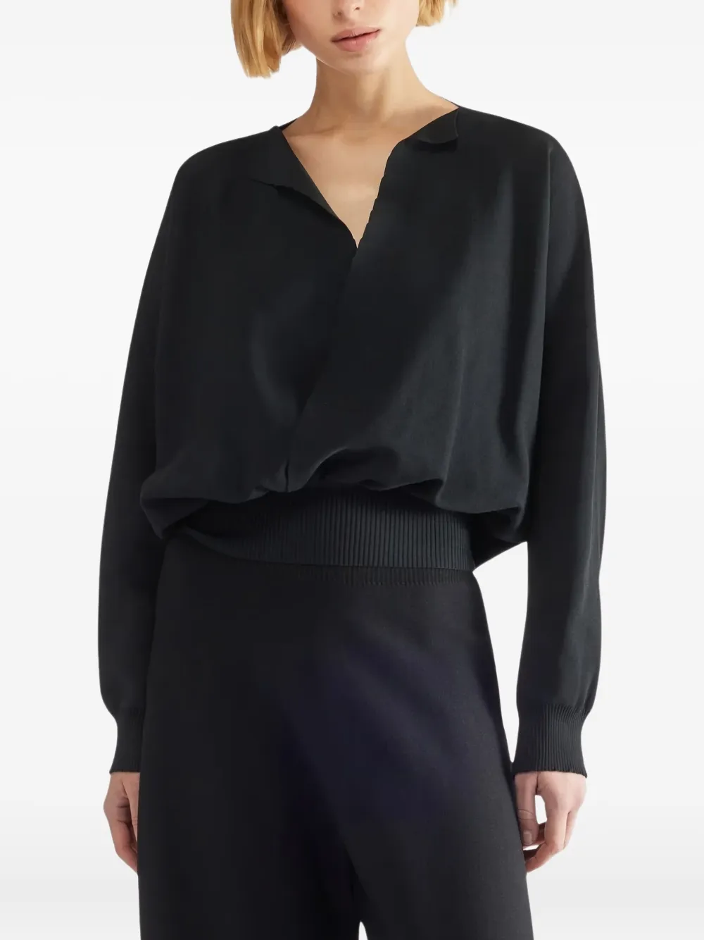 Свитер в рубчик с запахом Liviana Conti, черный
Свитер в рубчик с запахом Liviana Conti, черный