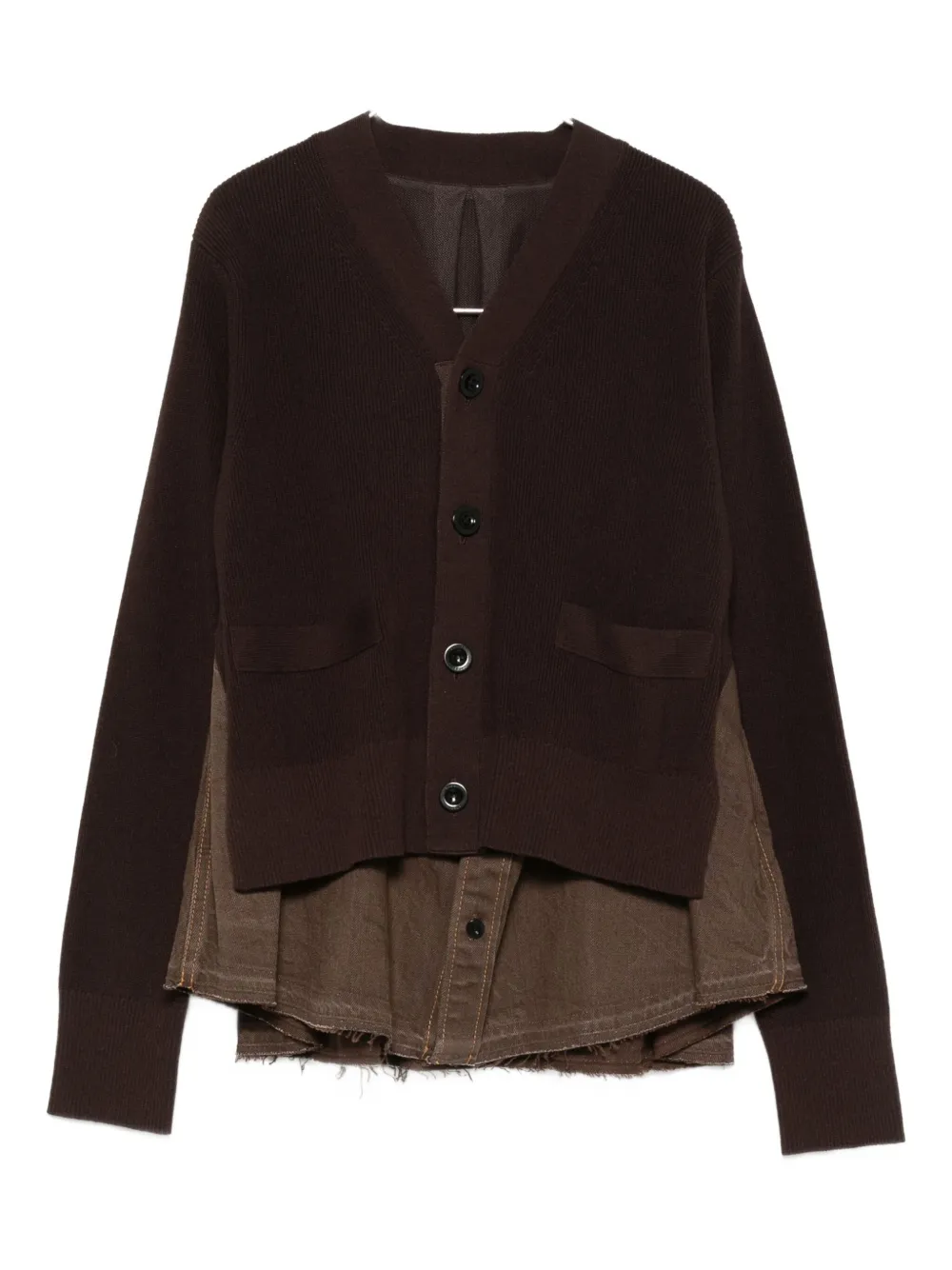 Многослойный кардиган SACAI, коричневый
Многослойный кардиган SACAI, коричневый