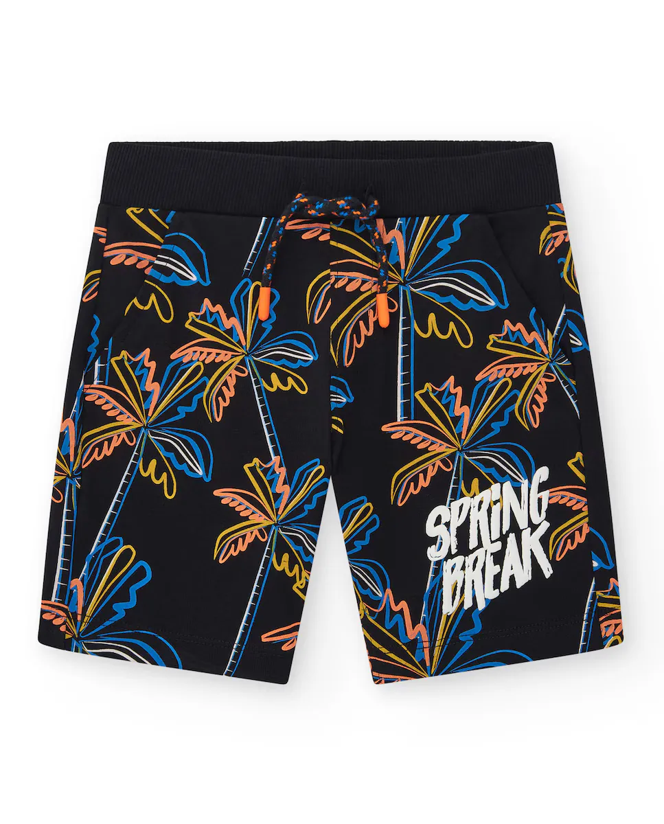 Шорты-бермуды для мальчиков черного цвета с тропическим принтом и эластичной талией Tuc tuc, чёрный
Шорты-бермуды для мальчиков черного цвета с тропическим принтом и эластичной талией Tuc tuc, чёрный