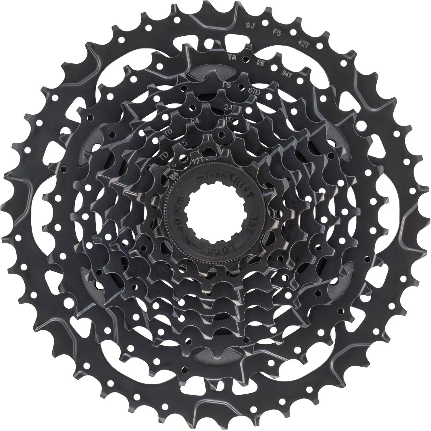 Кассета Acolyte на 8 скоростей - 12-42T microSHIFT, Black
Кассета Acolyte на 8 скоростей - 12-42T microSHIFT, Black