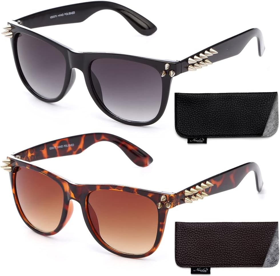Панк-солнцезащитные очки с шипами. Модные солнцезащитные очки с шипами. Панк-дизайн с шипами. Солнцезащитные очки с шипами и заклепками Newbee Fashion Sunglasses, 2 Pack - Black & Tortoise
Панк-солнцезащитные очки с шипами. Модные солнцезащитные очки с шипами. Панк-дизайн с шипами. Солнцезащитные очки с шипами и заклепками Newbee Fashion Sunglasses, 2 Pack - Black & Tortoise