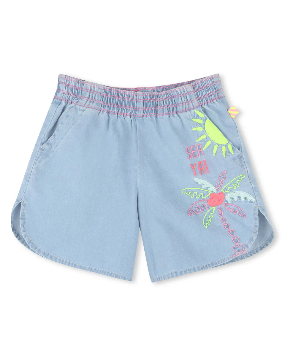 Шорты для девочки 100% хлопок с эластичной талией Billieblush, голубой
Шорты для девочки 100% хлопок с эластичной талией Billieblush, голубой