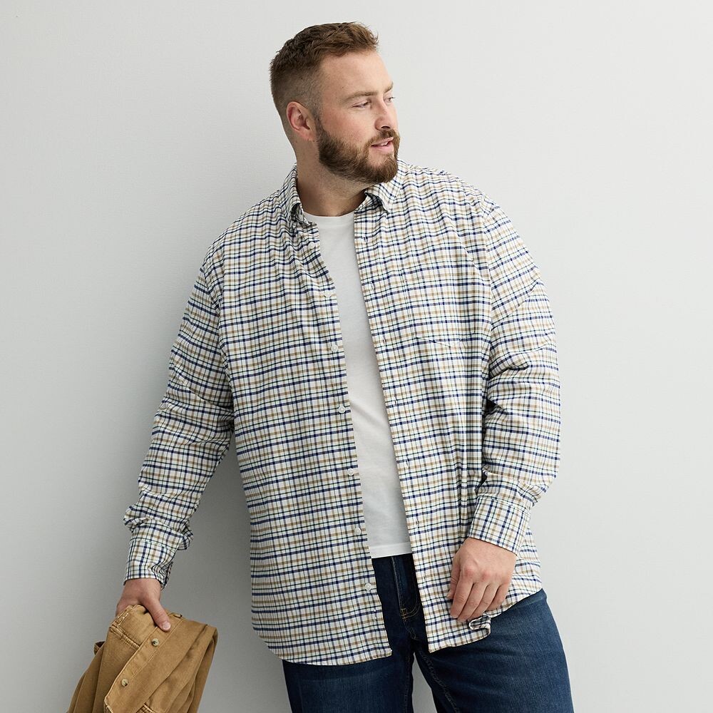 Big & Tall Sonoma Goods For Life Рубашка на пуговицах идеальной длины, цвет Ivory Navy
Big & Tall Sonoma Goods For Life Рубашка на пуговицах идеальной длины, цвет Ivory Navy