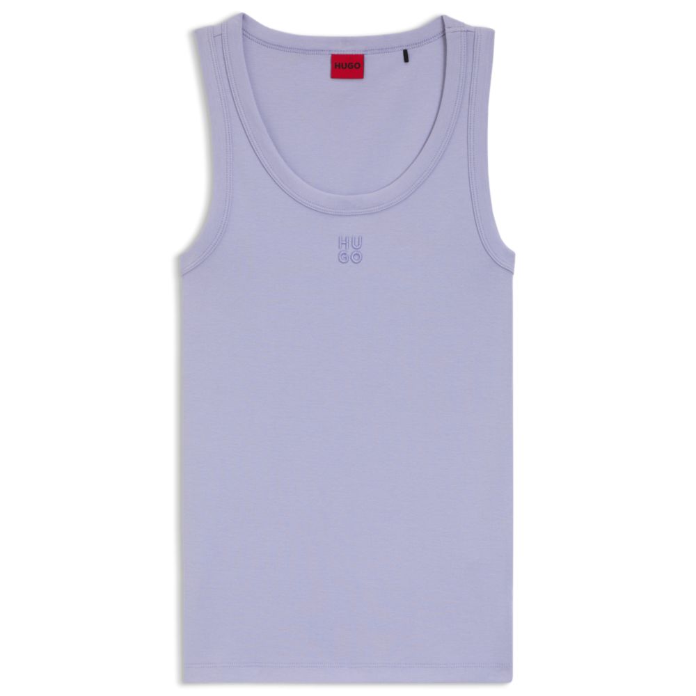 Майка из смесовой хлопковой ткани с вышитым логотипом HUGO, фиолетовый
Майка из смесовой хлопковой ткани с вышитым логотипом HUGO, фиолетовый