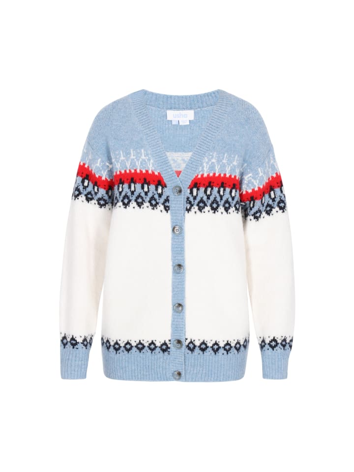 Usha BLUE LABEL Женский кардиган кремового цвета с разноцветными вставками
Usha BLUE LABEL Женский кардиган кремового цвета с разноцветными вставками