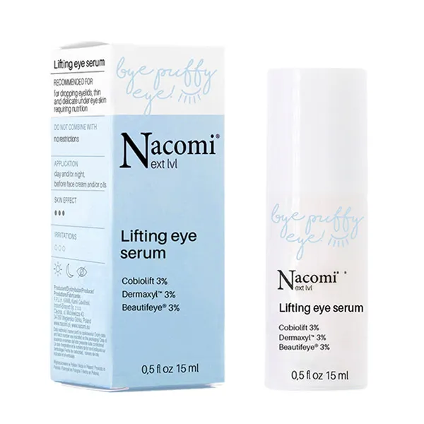 Сыворотка с лифтинг-эффектом для контура глаз Sérum Bye Puffy Eye! Nacomi, 15 ml
Сыворотка с лифтинг-эффектом для контура глаз Sérum Bye Puffy Eye! Nacomi, 15 ml