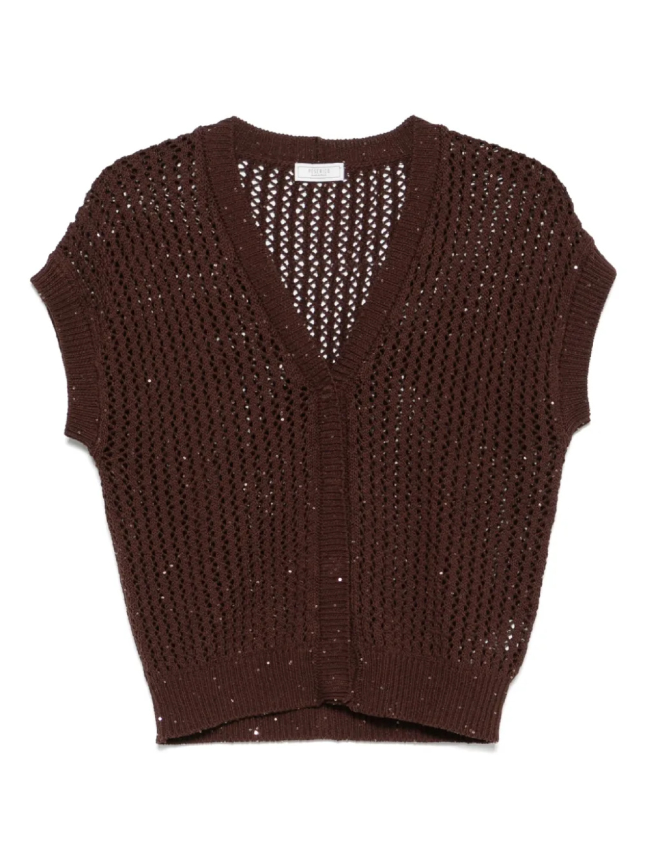 Кардиган, украшенный пайетками Peserico, коричневый
Кардиган, украшенный пайетками Peserico, коричневый