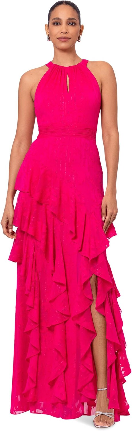 Платье XSCAPE Long Metallic Chifon Tiered Ruffle, розовый
Платье XSCAPE Long Metallic Chifon Tiered Ruffle, розовый