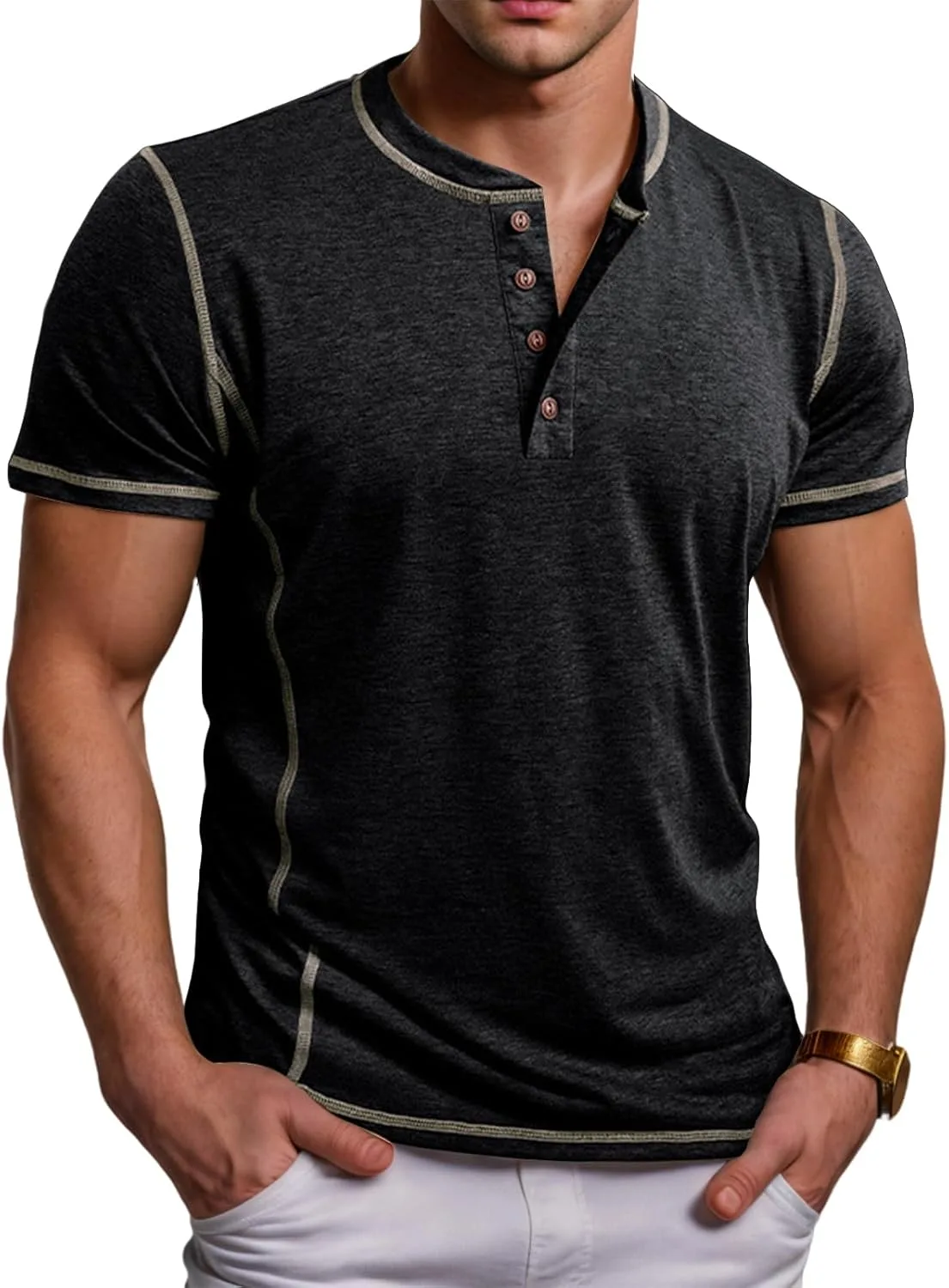 Мужская футболка с коротким рукавом Henley Color Block Vintage LGHLMCL
Мужская футболка с коротким рукавом Henley Color Block Vintage LGHLMCL