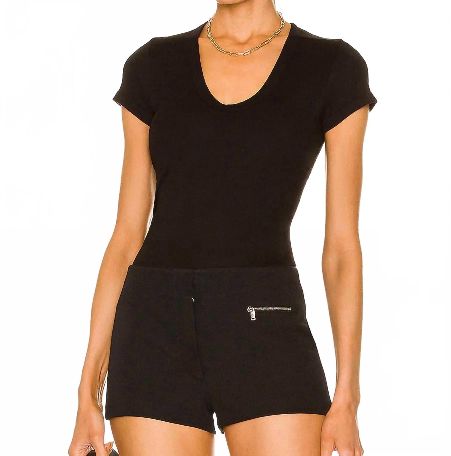 Футболка с каплевидным вырезом из хлопка супима черная Enza Costa
Футболка с каплевидным вырезом из хлопка супима черная Enza Costa