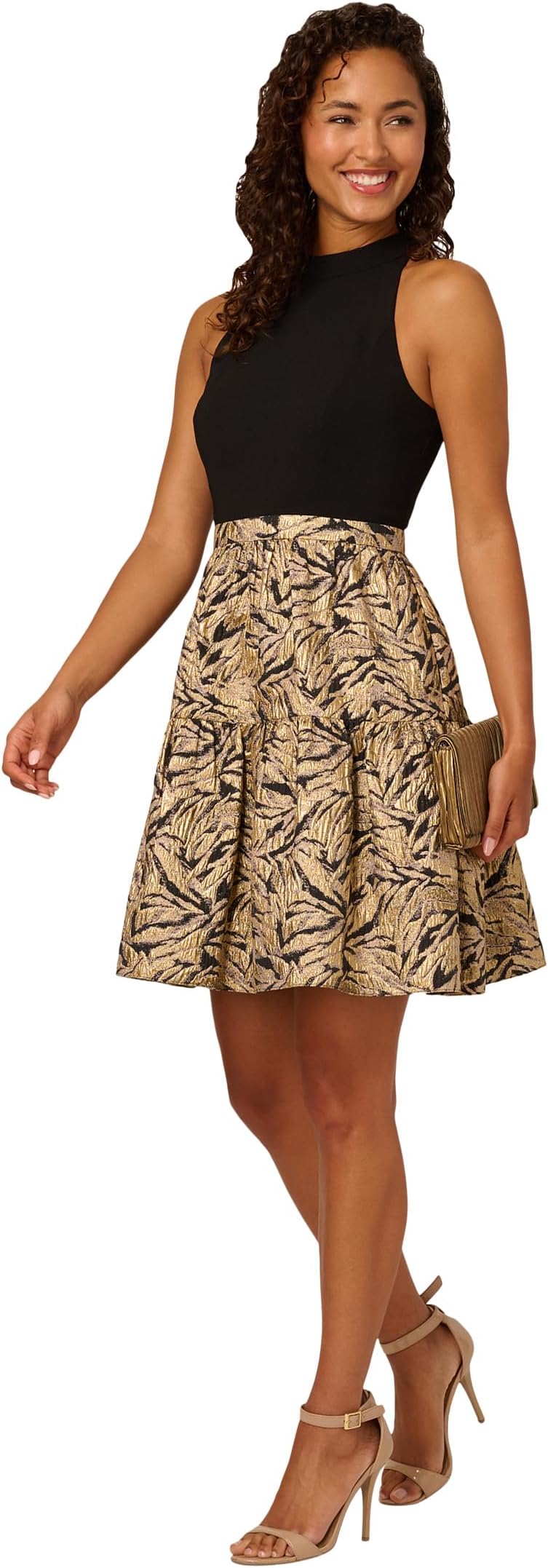 Платье Adrianna Papell Halter Party Dress, цвет Black/Gold
Платье Adrianna Papell Halter Party Dress, цвет Black/Gold