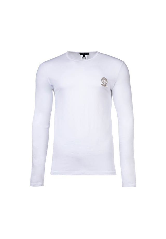 Рубашка с длинным рукавом - Топика длинный рукав круглый вырез из эластичного хлопка Versace, белый
Рубашка с длинным рукавом - Топика длинный рукав круглый вырез из эластичного хлопка Versace, белый