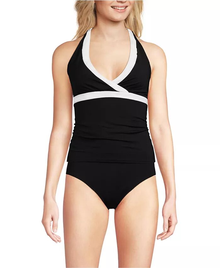 Женский длинный устойчивый к хлору купальник танкини с V-образным вырезом и бретелькой через шею Lands' End, черный
Женский длинный устойчивый к хлору купальник танкини с V-образным вырезом и бретелькой через шею Lands' End, черный