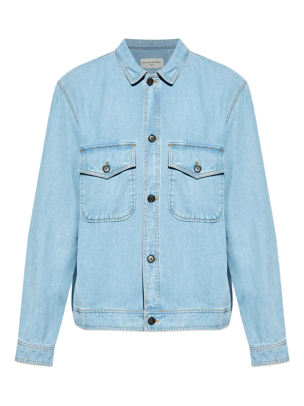Джинсовая куртка с накладными карманами Officine Generale, синий
Джинсовая куртка с накладными карманами Officine Generale, синий
