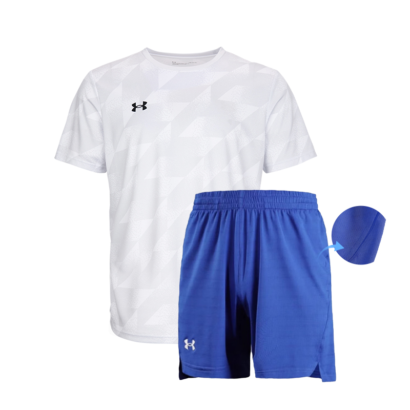 Спортивный костюм быстросохнущий с влагоотведением унисекс топ+шорты Under Armour, белый/синий
Спортивный костюм быстросохнущий с влагоотведением унисекс топ+шорты Under Armour, белый/синий