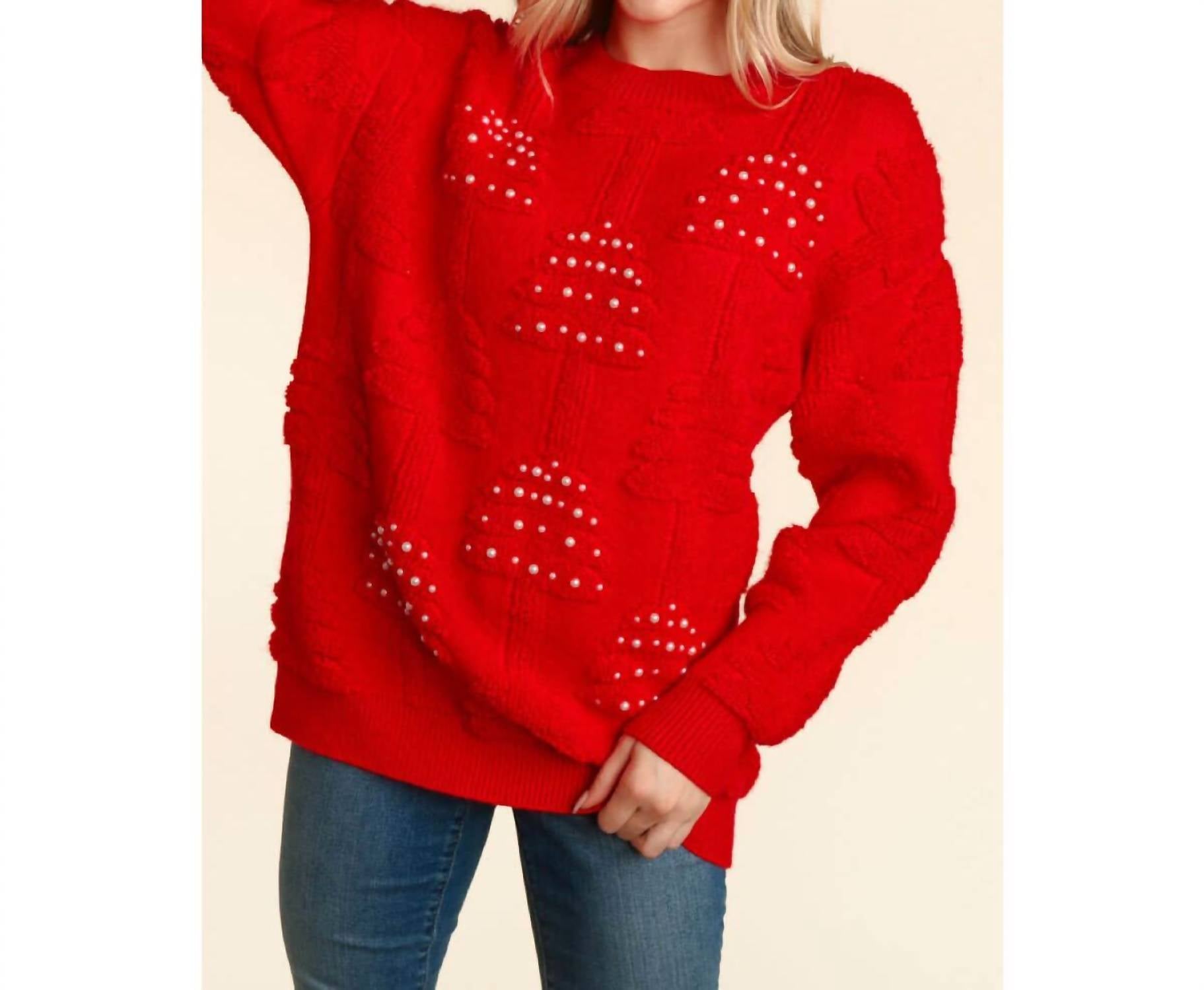 Свитер оверсайз с изображением праздничной елки в красном цвете Haptics
Свитер оверсайз с изображением праздничной елки в красном цвете Haptics