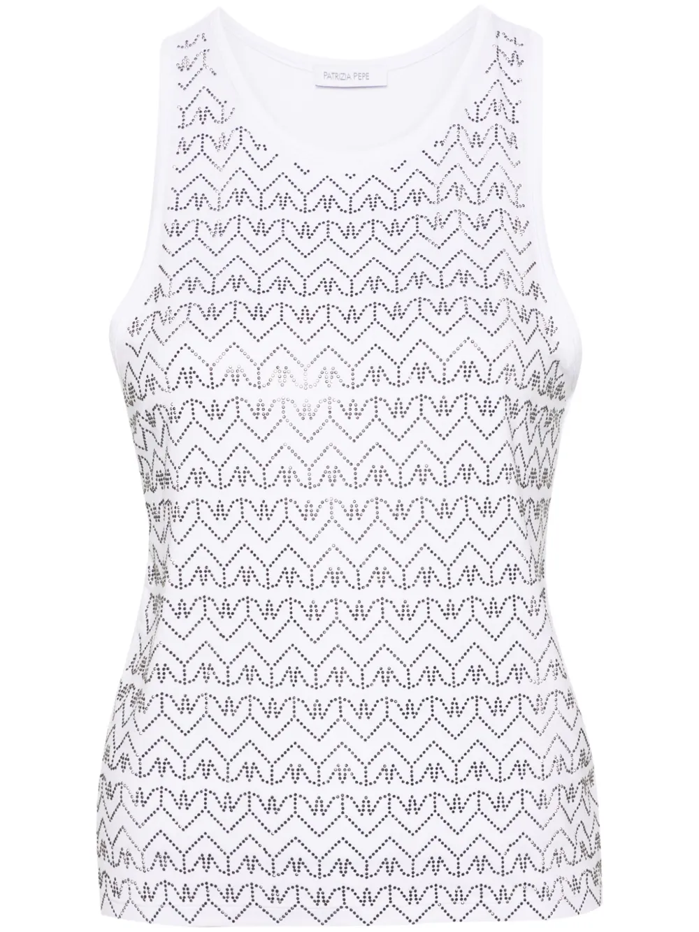 Топ со стразами Patrizia Pepe, белый
Топ со стразами Patrizia Pepe, белый