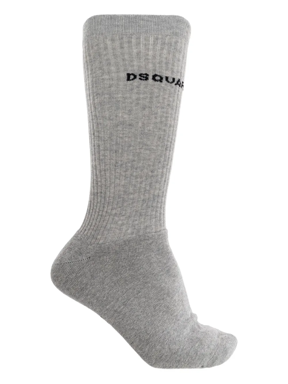 Ребристые носки с вышитым логотипом DSQUARED2, серый 
Ребристые носки с вышитым логотипом DSQUARED2, серый