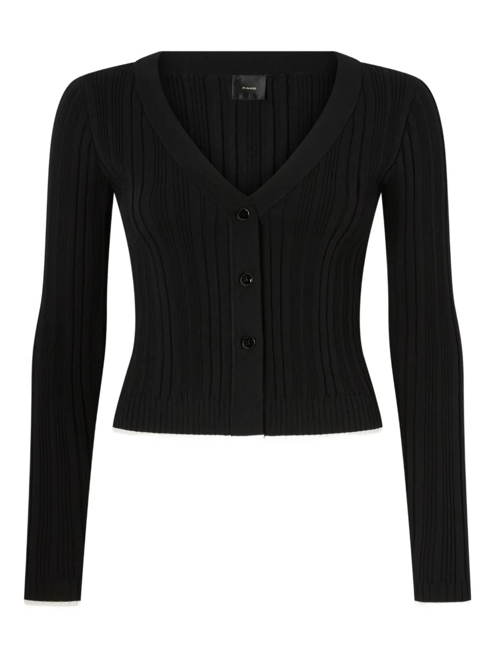 Кардиган с V-образным вырезом в рубчик PINKO, черный
Кардиган с V-образным вырезом в рубчик PINKO, черный