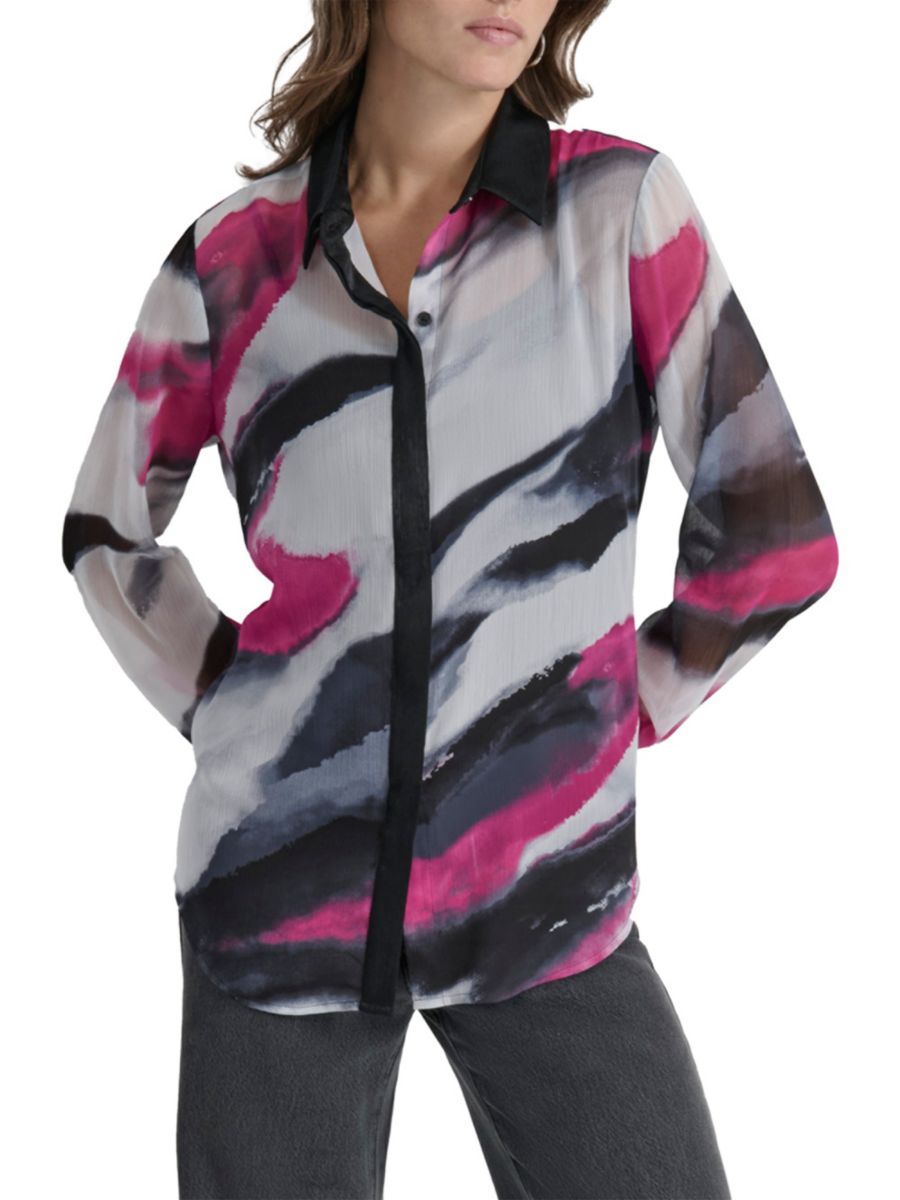 Блузка из шифона с принтом и пуговицами спереди DKNY, цвет Grey Geod
Блузка из шифона с принтом и пуговицами спереди DKNY, цвет Grey Geod