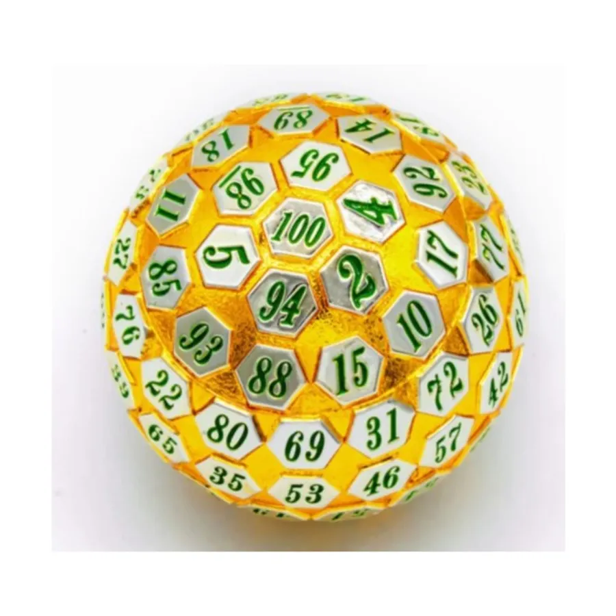 45 мм d100 — золото и серебро с зеленым, Dice Sets - Metal - D100's (Foam Brain Games)
45 мм d100 — золото и серебро с зеленым, Dice Sets - Metal - D100's (Foam Brain Games)