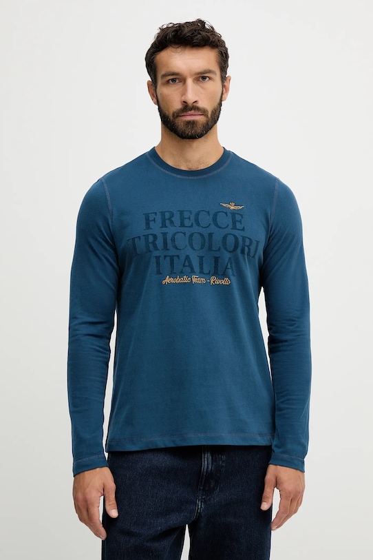 Хлопковый лонгслив Aeronautica Militare, синий
Хлопковый лонгслив Aeronautica Militare, синий