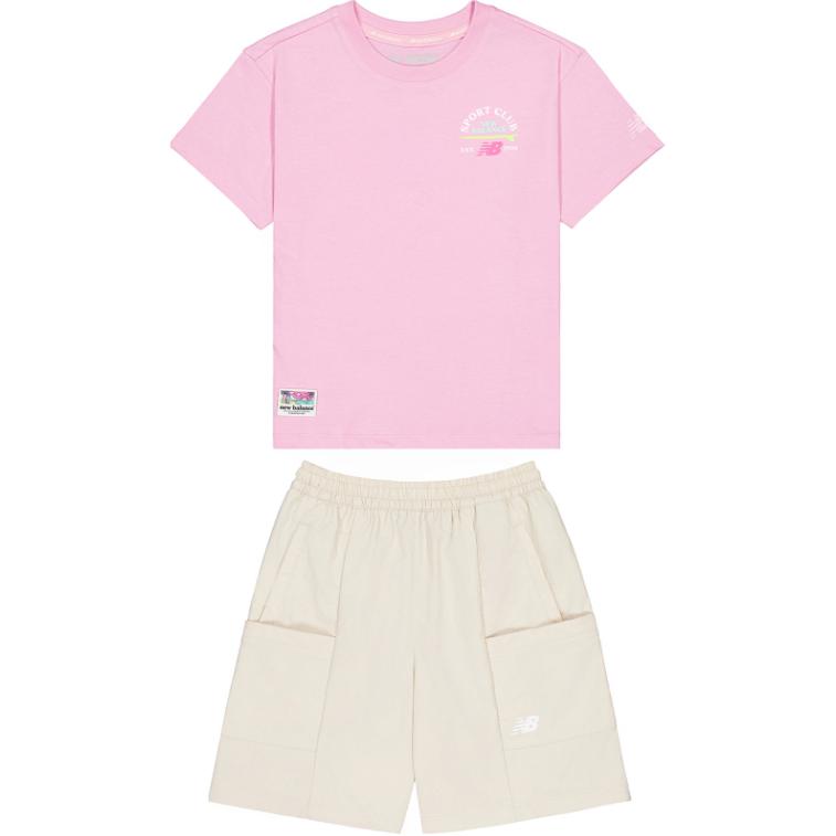 Детский спортивный костюм New Balance, комплект (розовый+светло-коричневый) 
Детский спортивный костюм New Balance, комплект (розовый+светло-коричневый)
