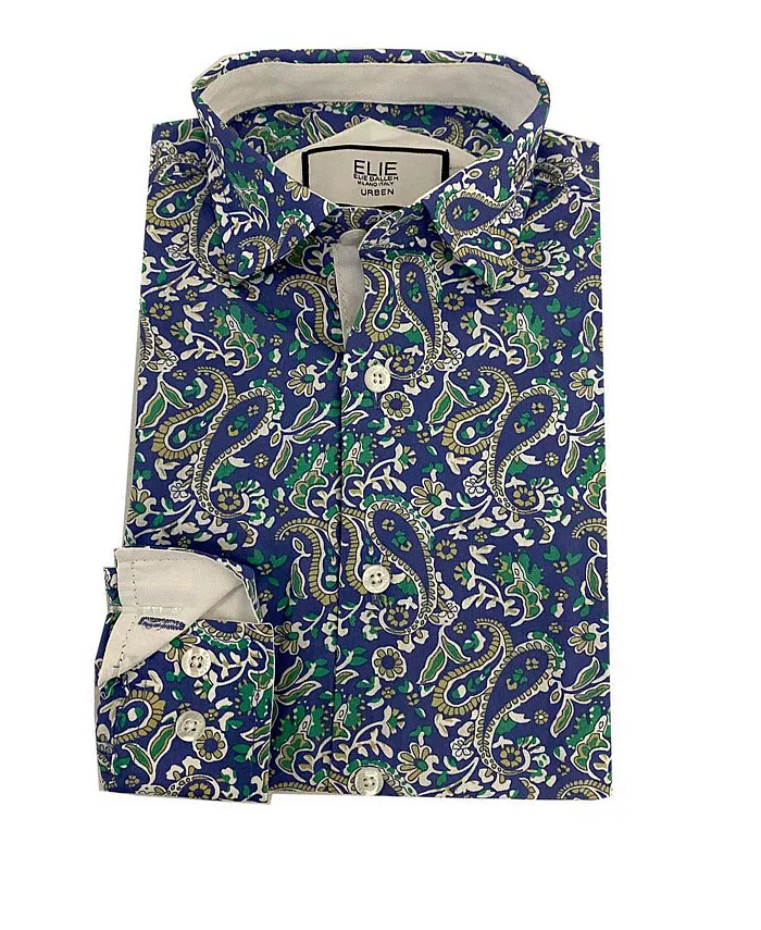 Голубая рубашка с узором пейсли для мальчиков-подростков, модель Big Boys, Slim Fit Elie Balleh, синий
Голубая рубашка с узором пейсли для мальчиков-подростков, модель Big Boys, Slim Fit Elie Balleh, синий