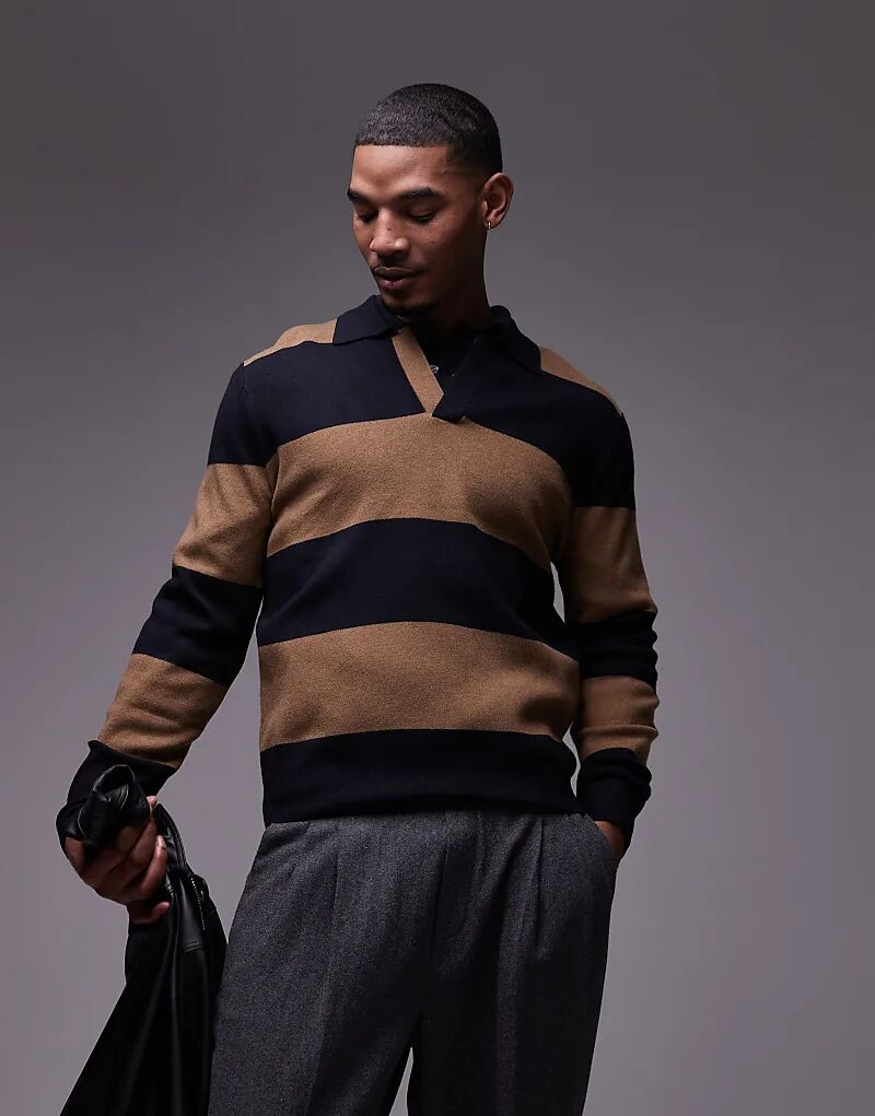 Рубашка-поло для регби в коричневую и тёмно-синюю полоску Mango
Рубашка-поло для регби в коричневую и тёмно-синюю полоску Mango