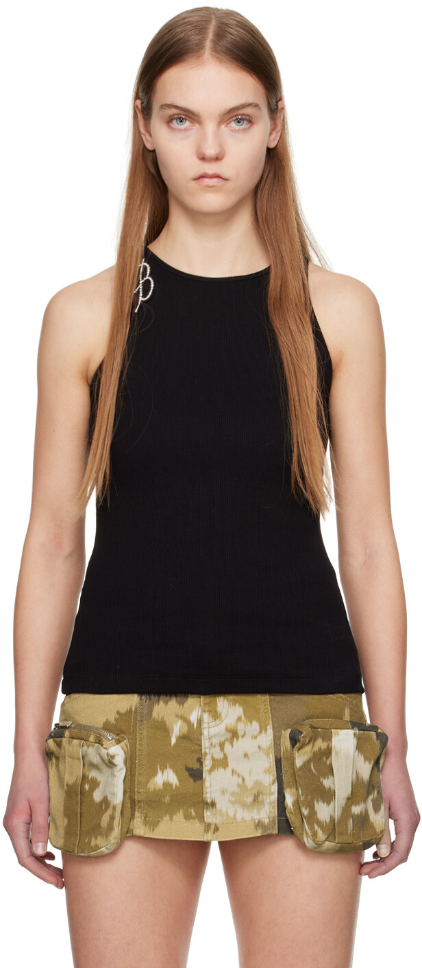 Черная майка с кристаллами Blumarine
Черная майка с кристаллами Blumarine