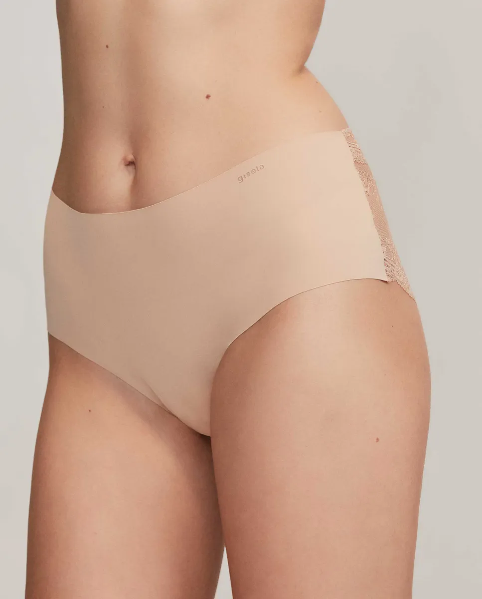 Высокие трусики с лазерной резкой из кружева и микрофибры Gisela, цвет Nude
Высокие трусики с лазерной резкой из кружева и микрофибры Gisela, цвет Nude
