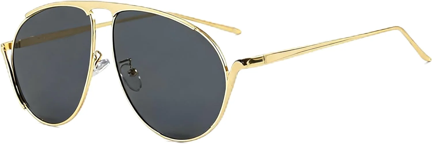 bullabulling Модные солнцезащитные очки-пилот в стиле 70-х для женщин и мужчин, с металлической оправой, золотистыми линзами цвета шампанского, Gold Black
bullabulling Модные солнцезащитные очки-пилот в стиле 70-х для женщин и мужчин, с металлической оправой, золотистыми линзами цвета шампанского, Gold Black
