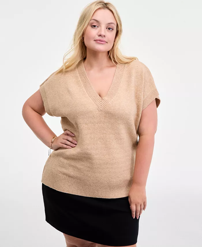 Жилет-свитер Trendy Plus с V-образным вырезом On 34th, коричневый/бежевый
Жилет-свитер Trendy Plus с V-образным вырезом On 34th, коричневый/бежевый