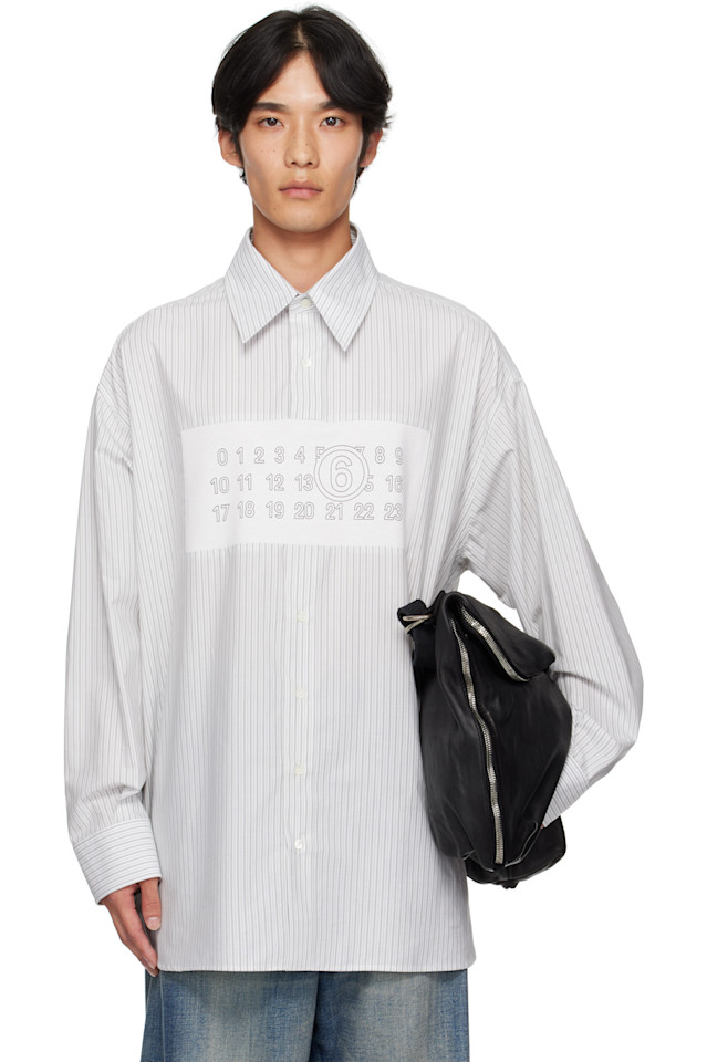 Mm6 Maison Margiela Белая полосатая рубашка с длинными рукавами
Mm6 Maison Margiela Белая полосатая рубашка с длинными рукавами