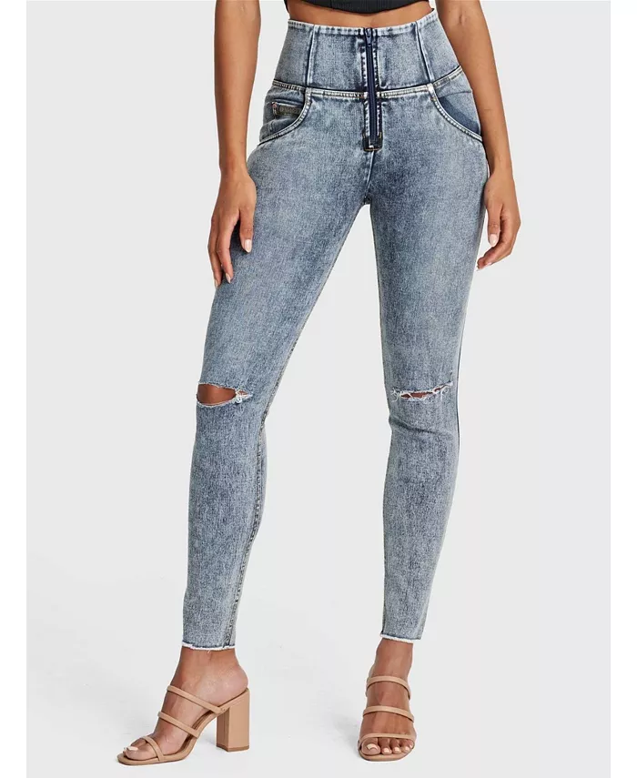 Женские облегающие рваные джинсы скинни Freddy, синий
Женские облегающие рваные джинсы скинни Freddy, синий