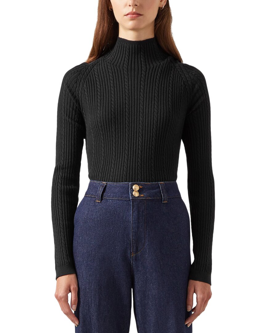 LK Bennett Вест вязаный топ из шерстяной смеси, черный 
LK Bennett Вест вязаный топ из шерстяной смеси, черный