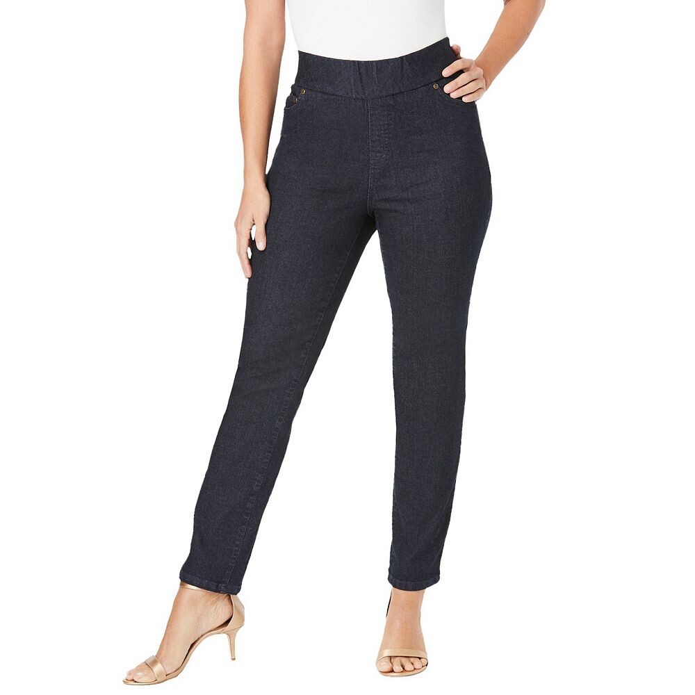 Jessica London Женские прямые джинсы из эластичного денима больших размеров с комфортной талией, цвет Indigo 
Jessica London Женские прямые джинсы из эластичного денима больших размеров с комфортной талией, цвет Indigo