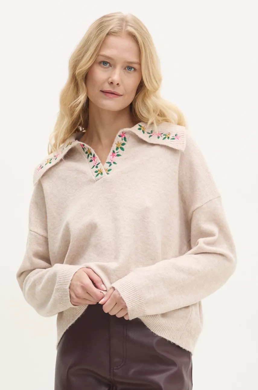 Шерстяной свитер Answear Lab, бежевый
Шерстяной свитер Answear Lab, бежевый