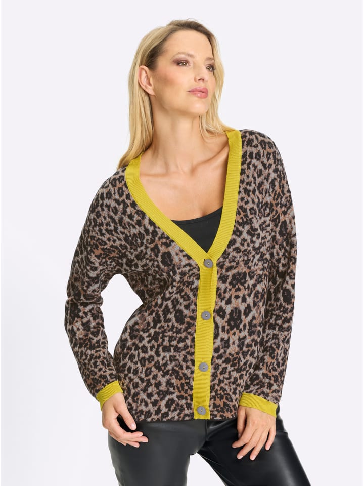 Кардиган в черно-коричневом узоре Heine
Кардиган в черно-коричневом узоре Heine