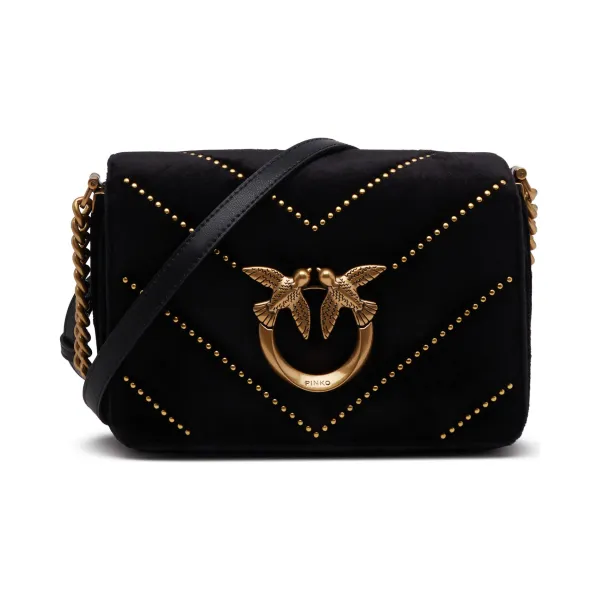 Бархатная сумка-мессенджер Love Click мини с добавлением кожи Pinko, черный
Бархатная сумка-мессенджер Love Click мини с добавлением кожи Pinko, черный