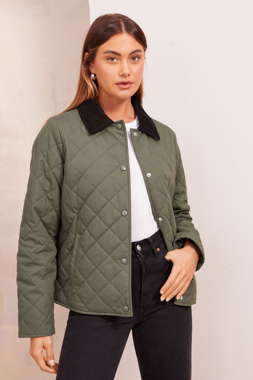 Куртка со стеганым воротником Friends Like These, зеленый 
Куртка со стеганым воротником Friends Like These, зеленый