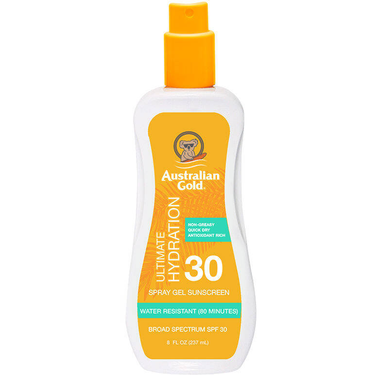 Australian Gold Ultimate Hydration Spray Gel Sunscreen Spf 30, увлажняющий спрей, солнцезащитный гель с УФ-фильтром, 237 мл
Australian Gold Ultimate Hydration Spray Gel Sunscreen Spf 30, увлажняющий спрей, солнцезащитный гель с УФ-фильтром, 237 мл